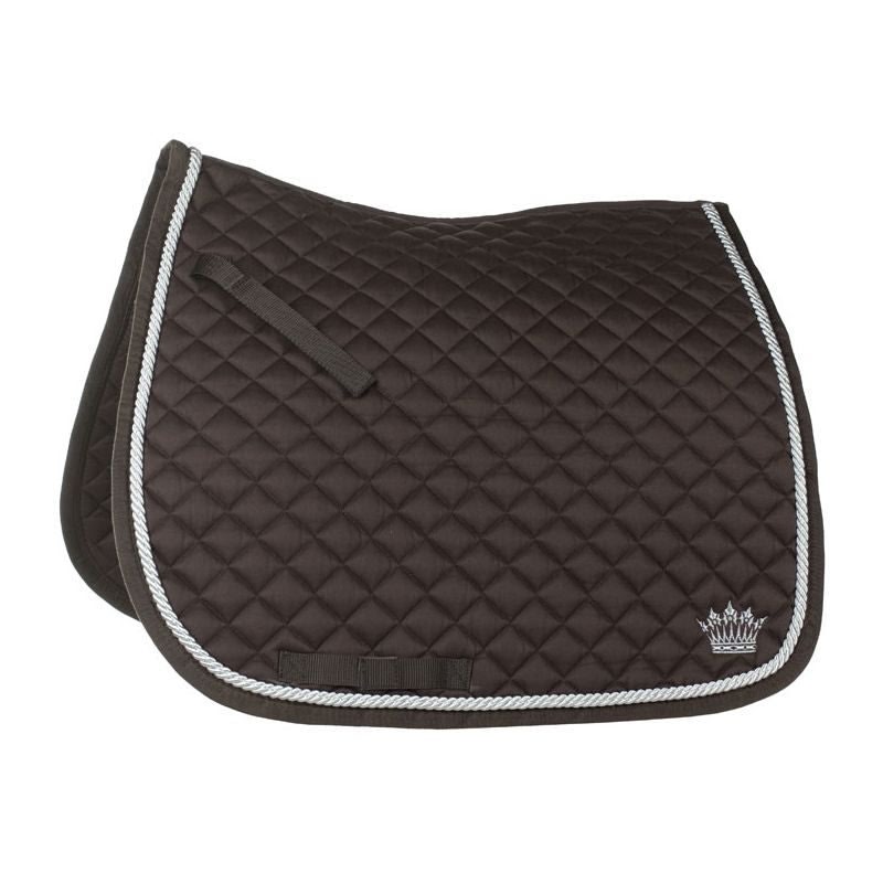 HorZe Silver Cord Dressage Saddle Pad Full Black