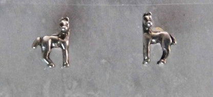 Horse With Turned Head Earrings Silver