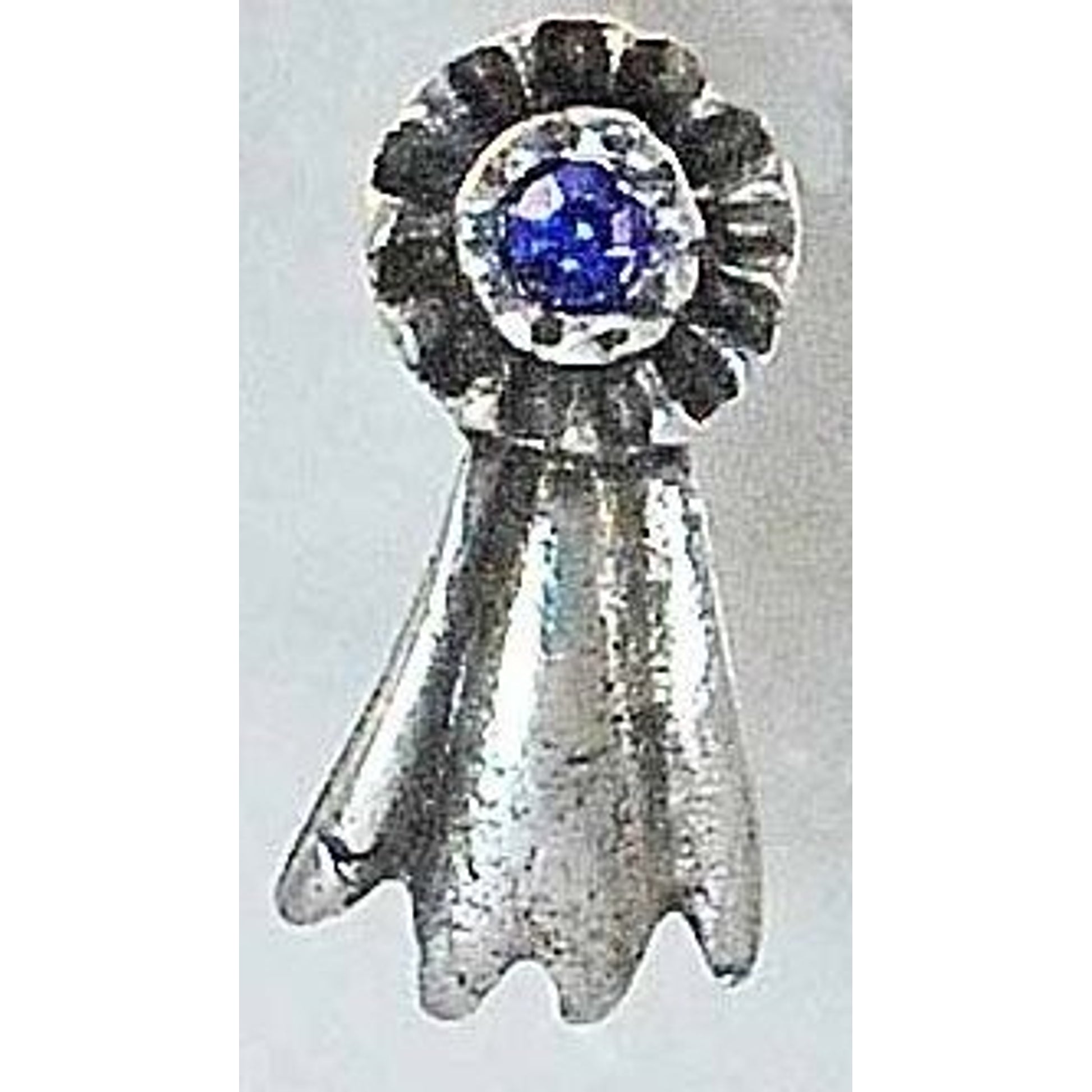 Finishing Touch Blue Ribbon Tack Pin Silver Finish