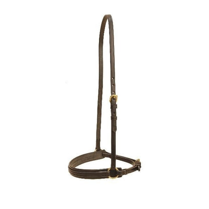 Creased Caveson-Overlay Noseband/Brass Hardware Bk