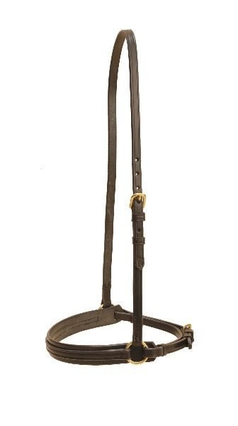 Creased Caveson-Overlay Noseband/Brass Hardware Bk