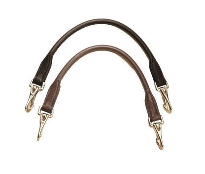 Tory Leather Rolled Grab Strap With Snaps Black