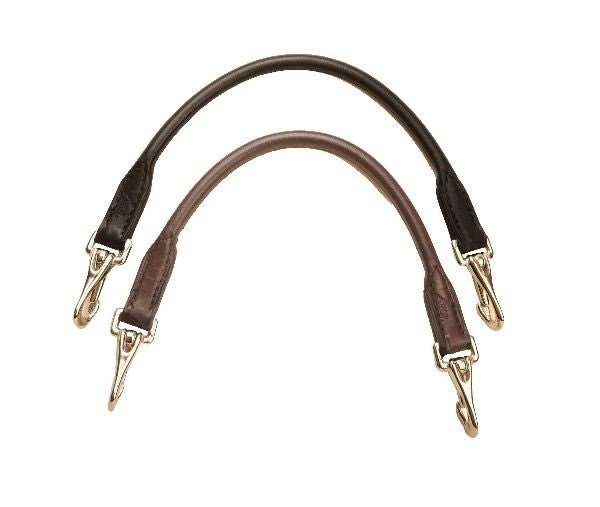 Tory Leather Rolled Grab Strap With Snaps Black
