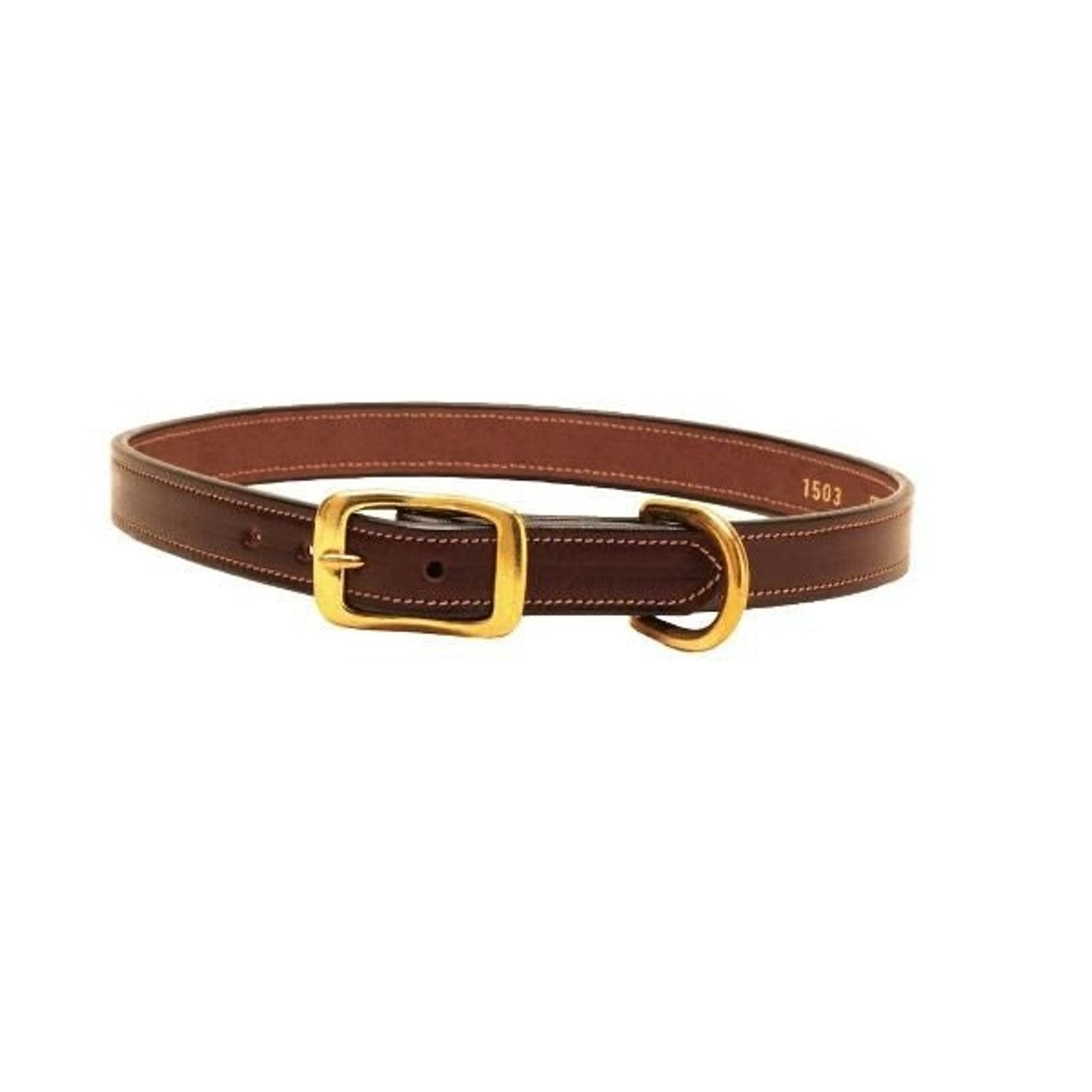 Tory Saddle Stitched Dog Collar 12in Havana