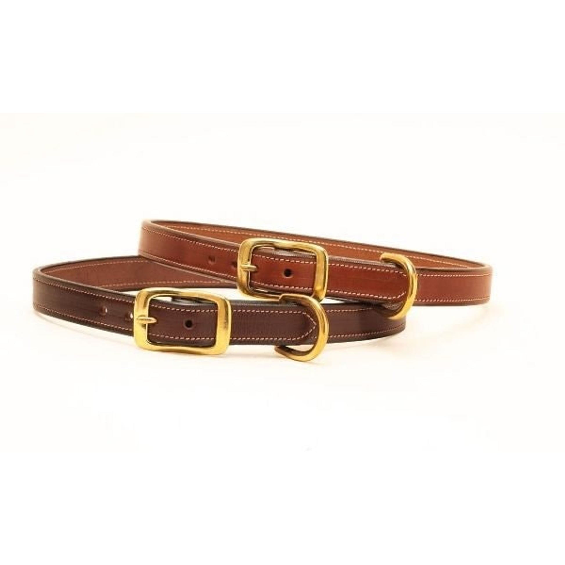 Tory Saddle Stitched Dog Collar 12in Havana