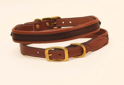 Milled Rolled Back Center Strip Dog Collar 14in Br