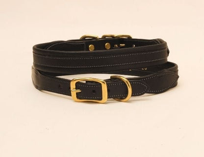 Milled Rolled Back Center Strip Dog Collar 14in Br