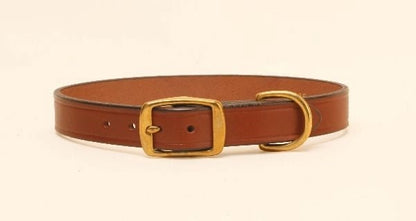 Tory Wide Leather Dog Collar 12in Oakbark