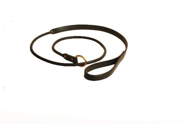 Tory Rolled Slip Leather Dog Leash 5FT Black