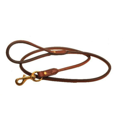English Bridle Leather Rolled Leash 1/2X4 Blk/Gry