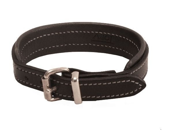 Padded Leather Bracelet With Nickel Buckle 9in Blk