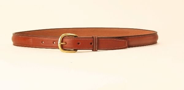 Tory Leather 1 Raised Leather Belt/Brass 28 Oak