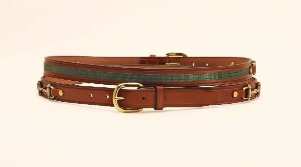 Tory 1In Belt With Ribbon And Snaffle Bits 24 Brn/Grn
