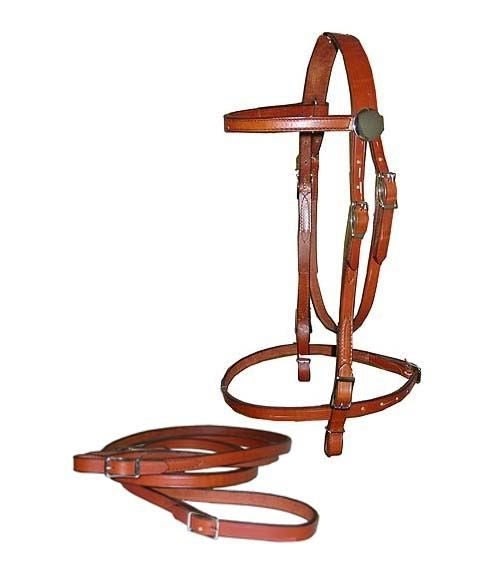 Browband Bridle And Reins Filling Oversize Bk/Gry