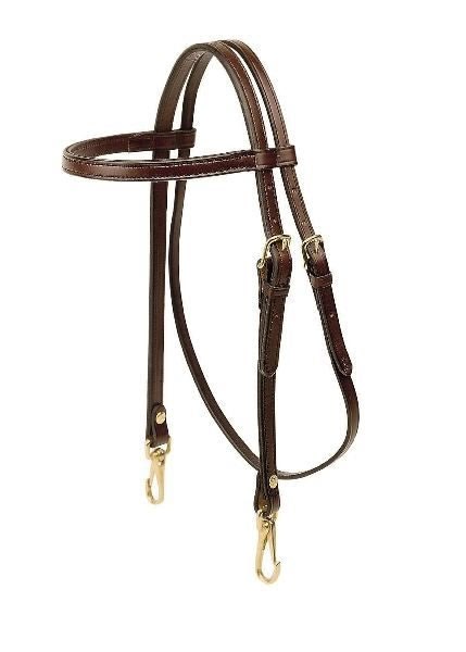Browband Training Headstall-Snap End Arab Bk/Gry