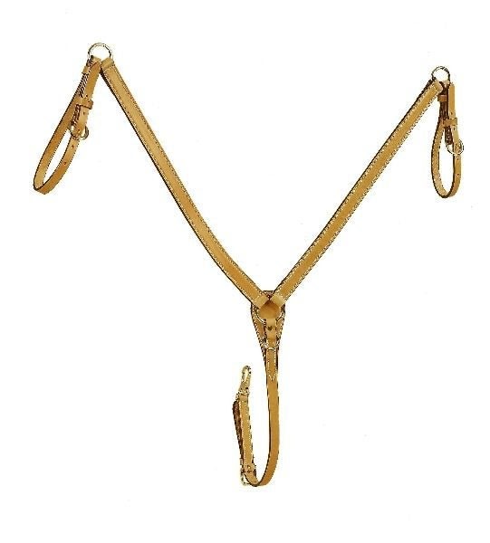 Tory Bridle Leather Breast Strap 1in Bk/Gry