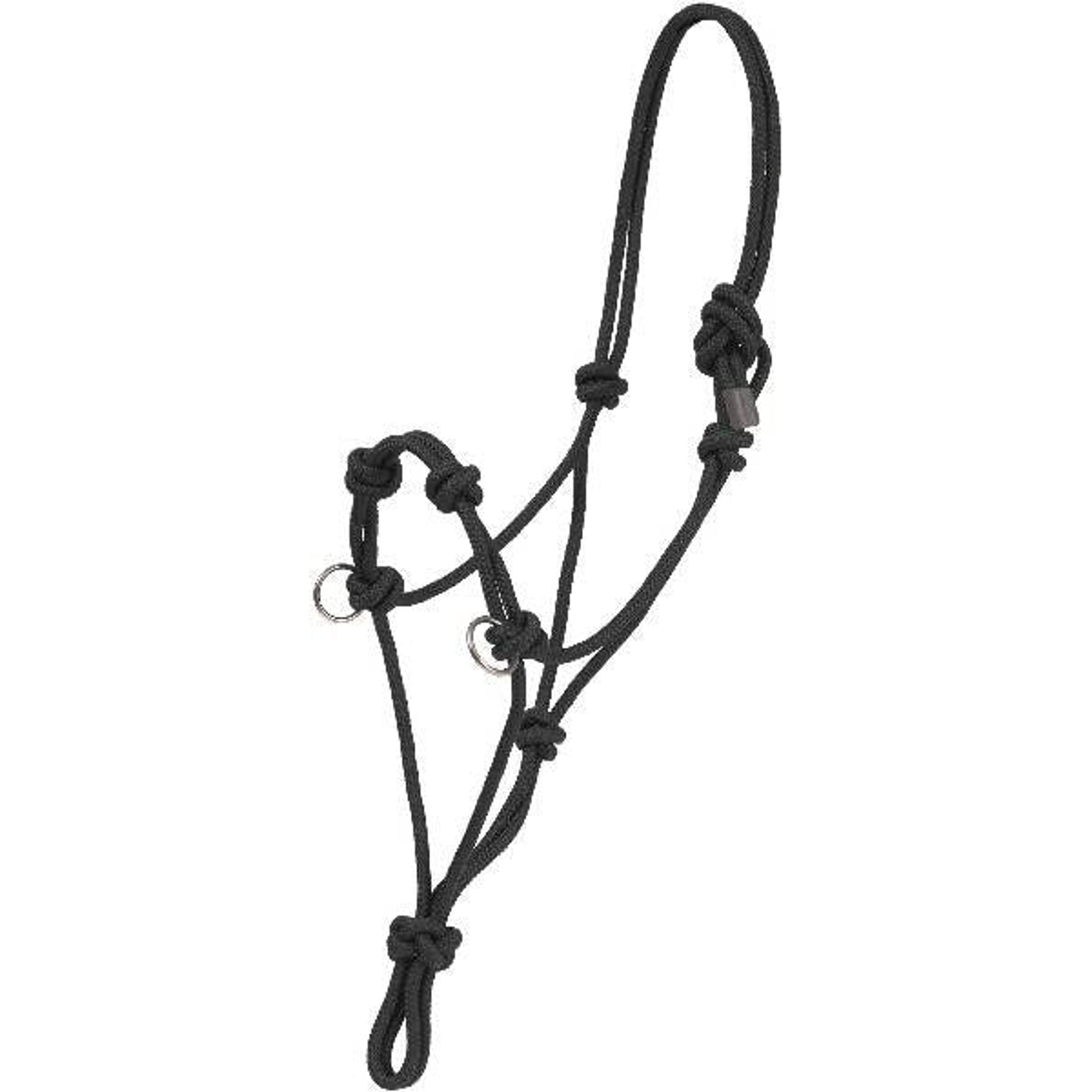 Tory Side Pull Rope Halter Horse Bk/Gry