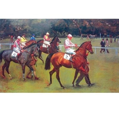 At the Races Going out Kempton A Munnings 37x24