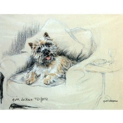 Cairn Terrier By Gill Evans Matted 12.75x10.75