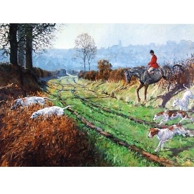 Fox Hunting-Blank Greeting Card-6 Pack 5 x 7