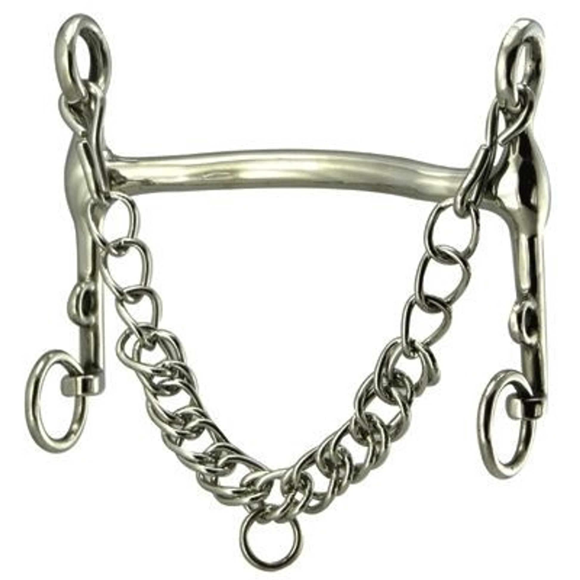 Dressage Mullen Mouth Bit with Curb Leverage 5.5