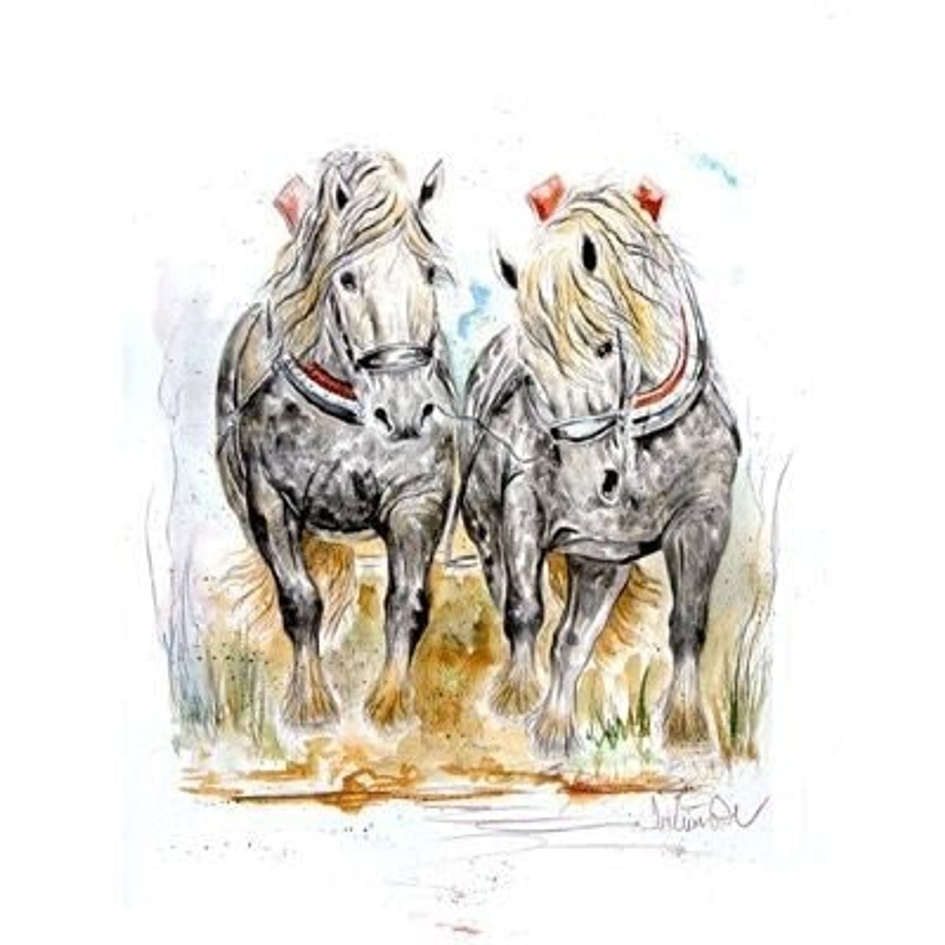 Gravus Draft Horse By Jan Kunster 19.75 x 27.5