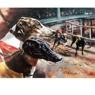 Greyhound By Mick Cawston 15.5 x 11.25