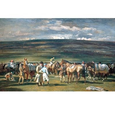 In the Saddling Paddock By Alfred Munnings 36x25