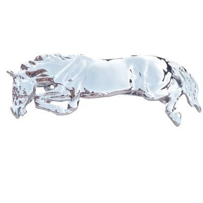 Jumping Horse Hair Clip Platinum Plated