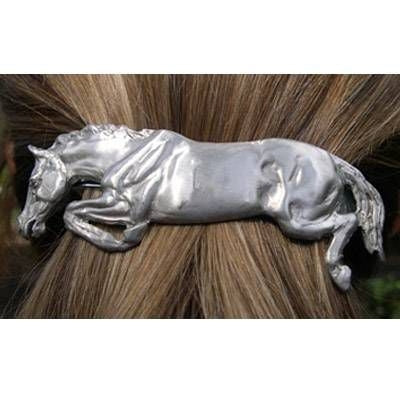 Jumping Horse Hair Clip Satin finish and comes on