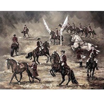 Lusitanos at Work By Gillian Harris 17x11.5