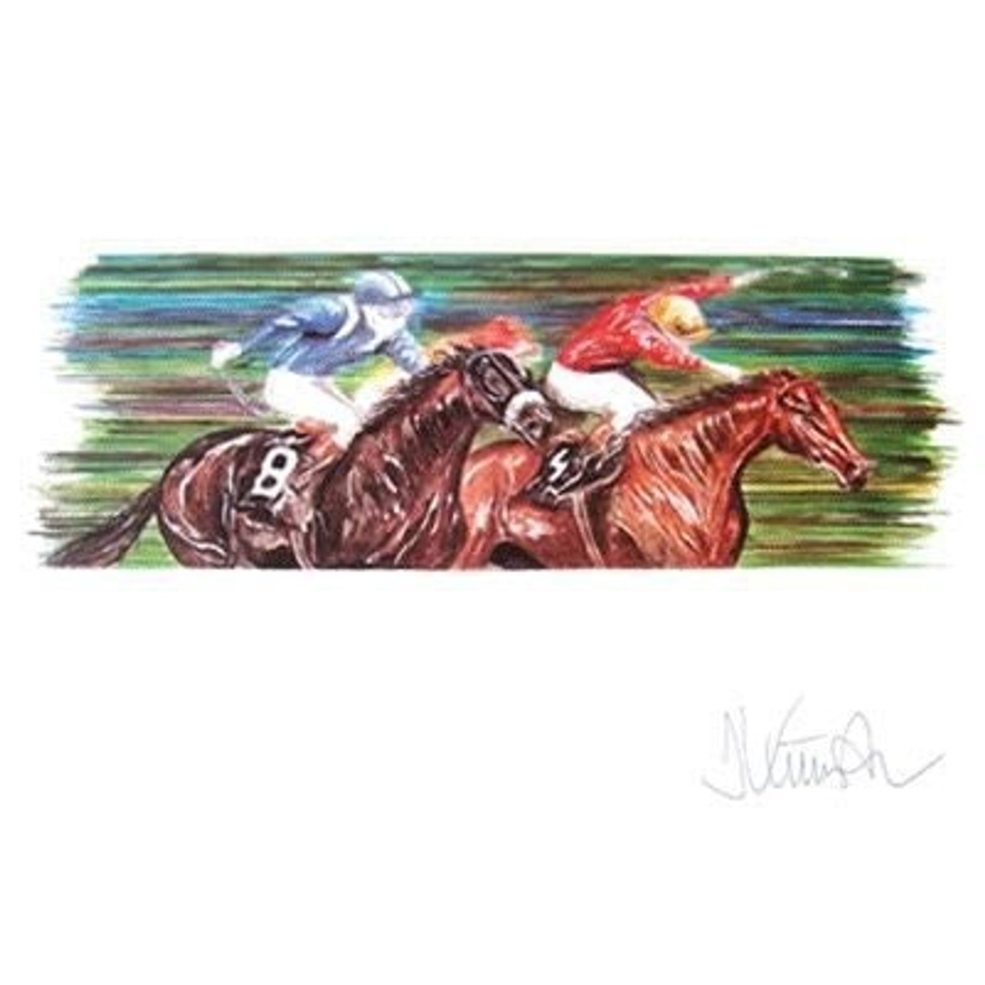 Regenbogen Horse Racing By Jan Kunster 19.75 x27.5