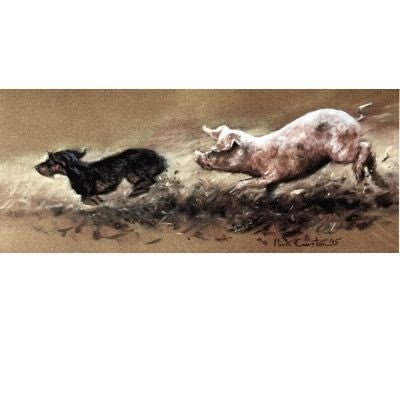 Sausage Dog By Mick Cawston 12.75 x 5.25