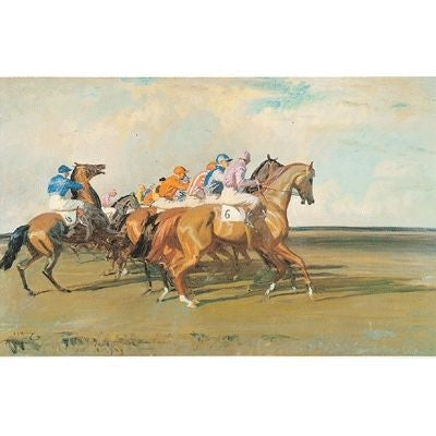 Under Starters Orders By Alfred Munnings 33 x 23
