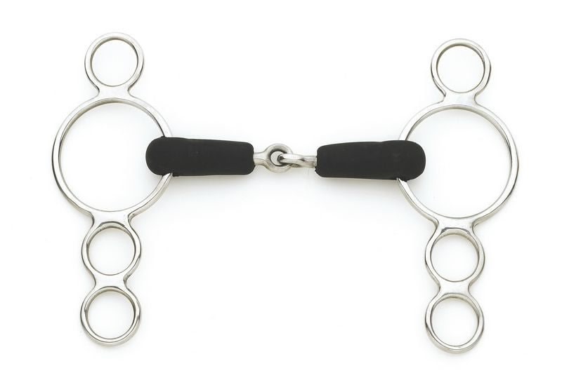 Centaur SS Jointed Rubber Mouth 3 Ring Gag