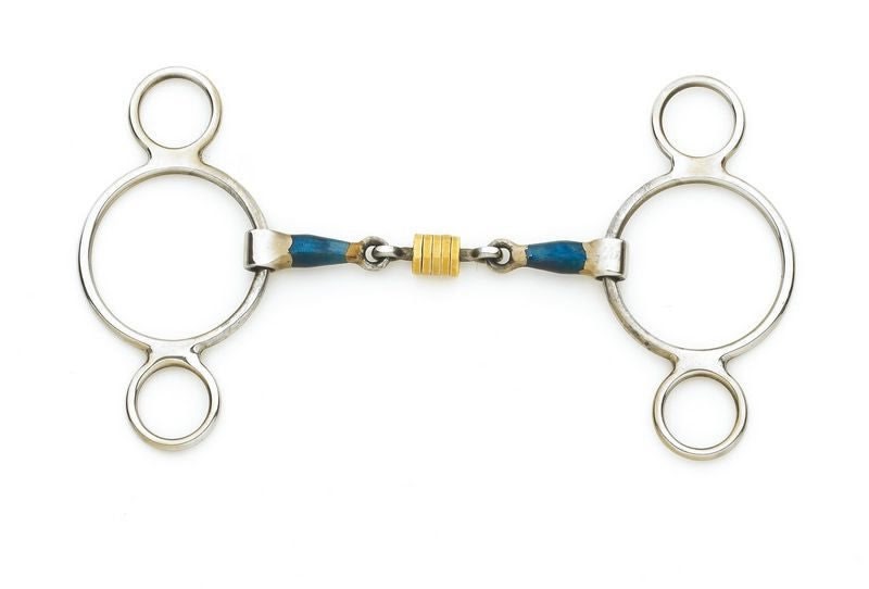 Centaur SS 2 Ring Gag With Loose Copper Roller Disks
