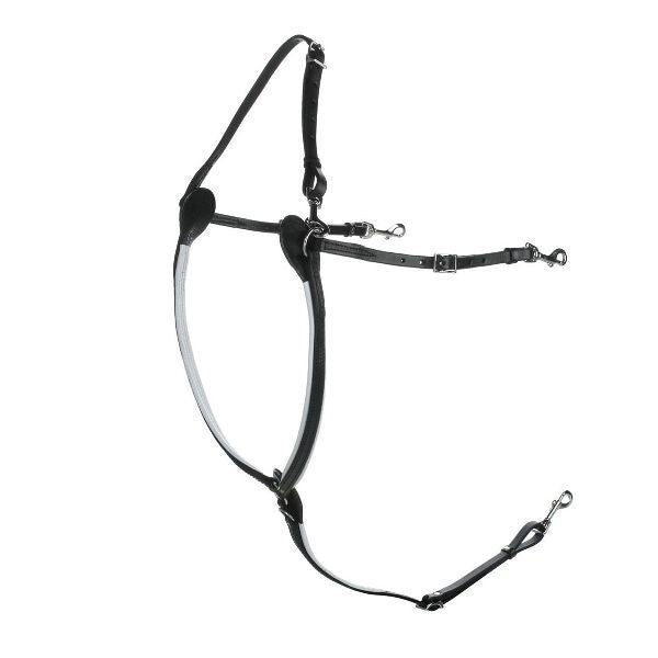 HorZe Y-Shaped Leather Breast Collar Black
