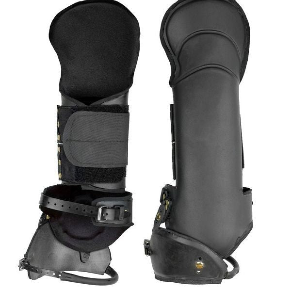 HorZe Full Hock Shin and Ankle Boot Black