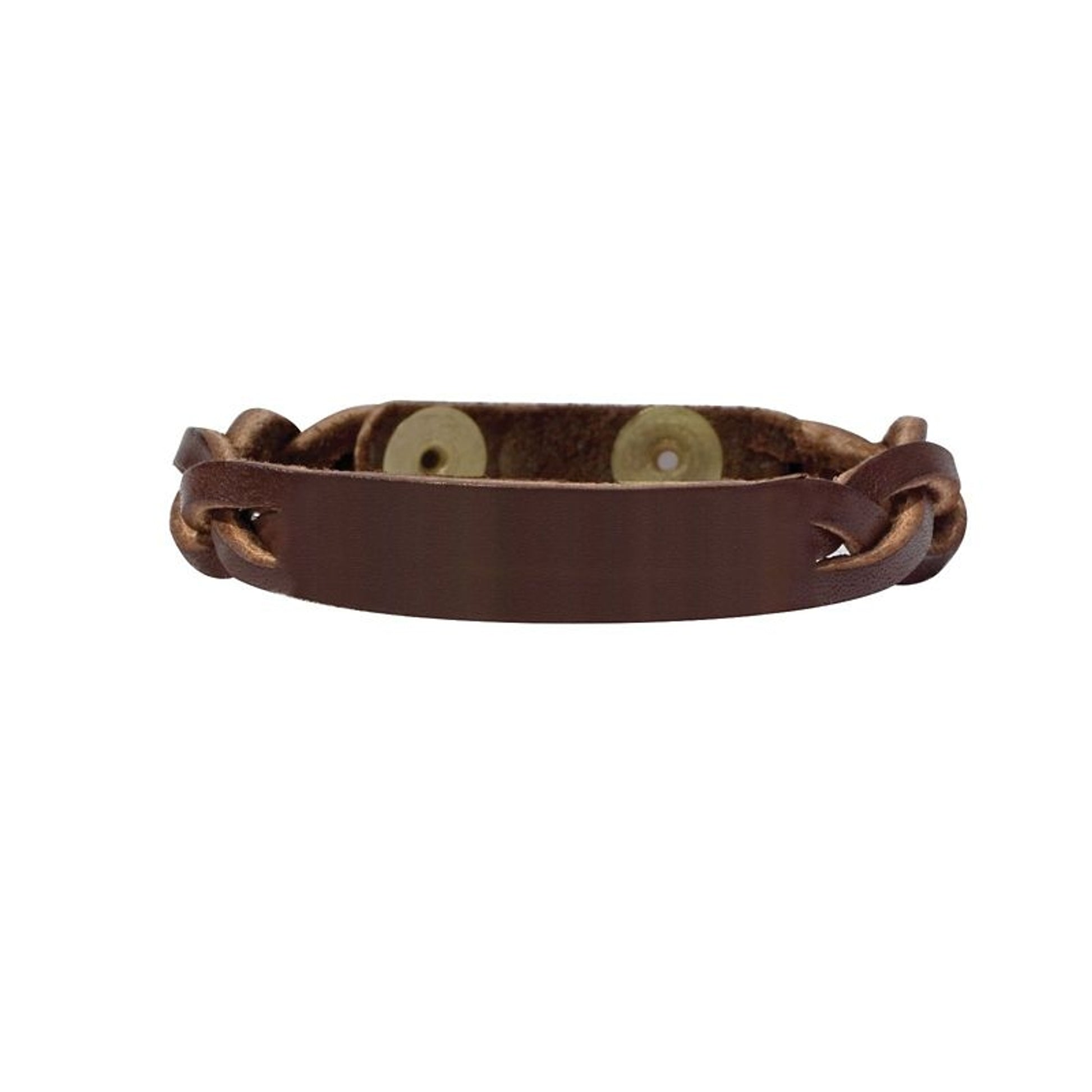 Perris Braided Leather BraceletBk/Wh
