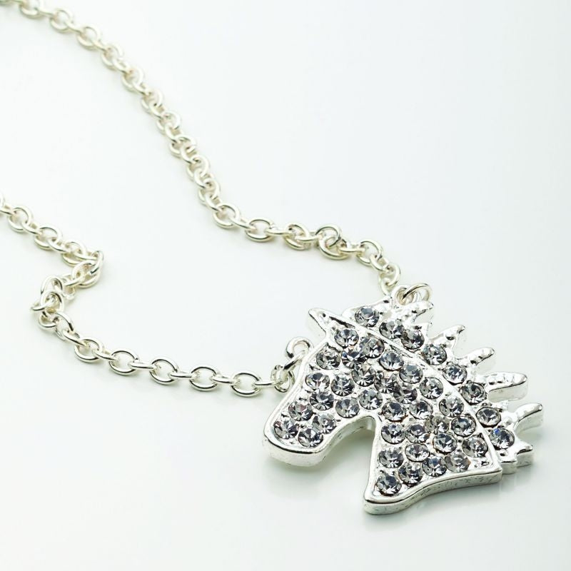 Clear Crystal Horse Head Necklace