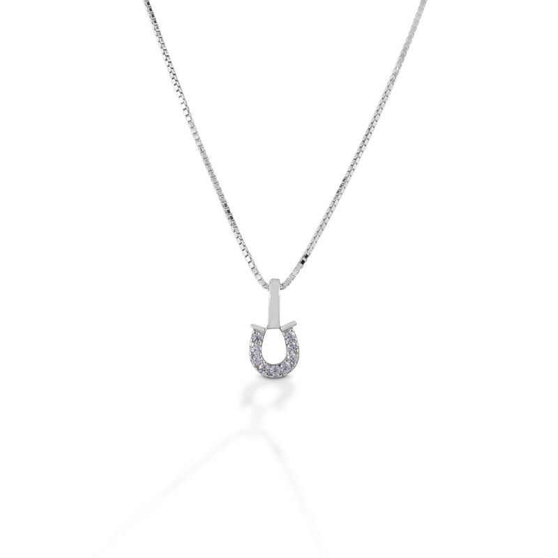 Kelly Herd S Slv Baby Horseshoe Pendant Clear