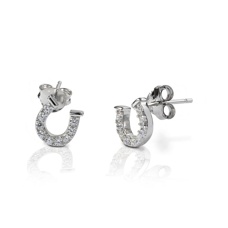 Kelly Herd S Slv Baby Horseshoe Earrings Clear