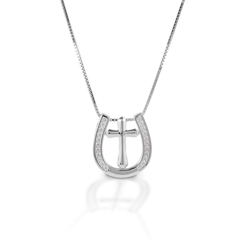 Kelly Herd S Slv Large Cross/Horseshoe Pendant