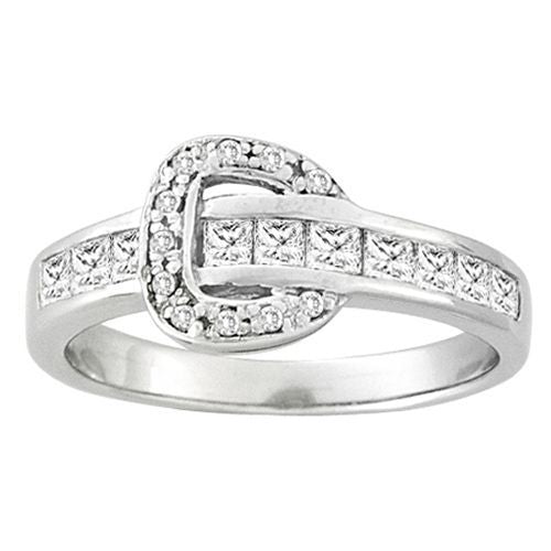 Kelly Herd S Slv Channel Buckle Ring Clear 5