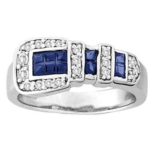 Kelly Herd .925 Sterling Buckle Ring 5 Blue