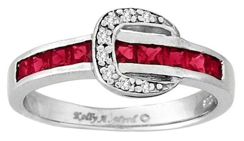 Kelly Herd .925 Channel Buckle Ring 5 Red