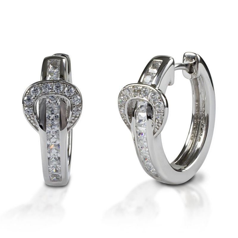 Kelly Herd .925 Sterling Buckle Earring Clear