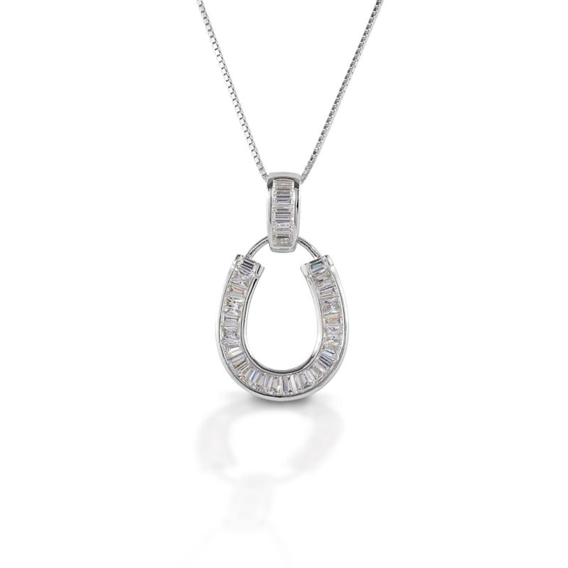 Kelly Herd Sterling Slv Baguette Horseshoe Pendant