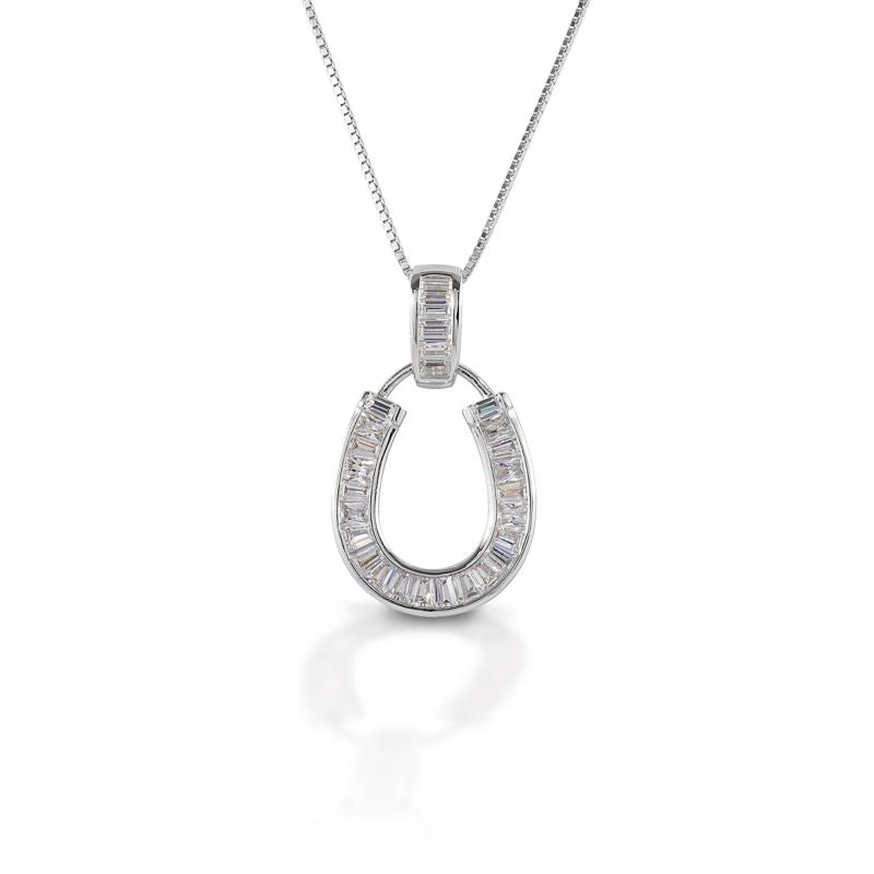 Kelly Herd Sterling Slv Baguette Horseshoe Pendant