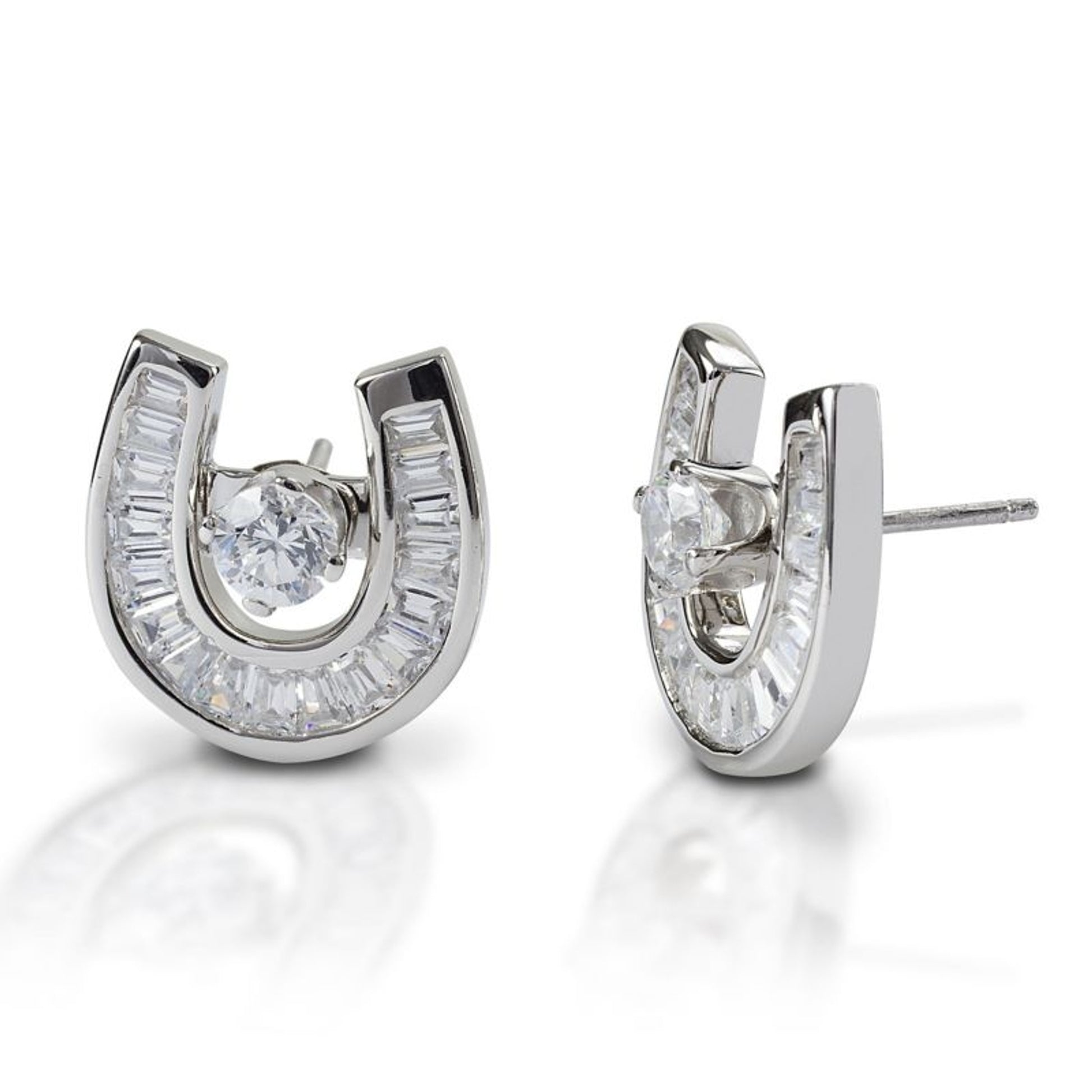 Kelly Herd S Slv Baquette Horseshoe Earrings